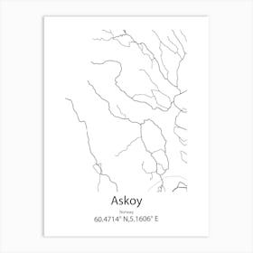 Askoy,Norway Minimalist Map Art Print