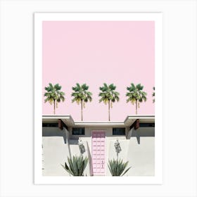 Pink Door On A Mid Century Modern Palm Springs Home Art Print