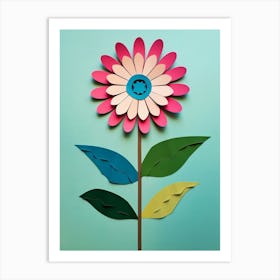 Cut Out Style Flower Art Zinnia 1 Art Print