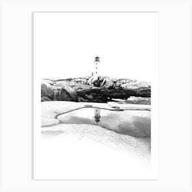 Peggy's Cove Lighthouse Digital Illustration Art Print