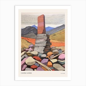 Cairn Gorm Scotland Colourful Mountain Illustration Poster Art Print