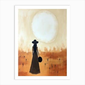 Woman In Hat, Boho Art Style Art Print