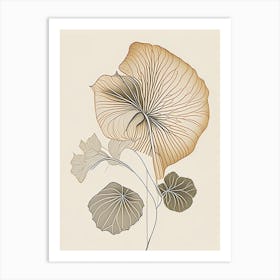 Nasturtium Leaf Earthy Line Art Art Print