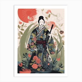 Female Samurai Onna Musha Illustration 22 Art Print