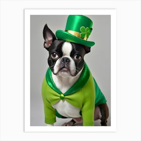 St Patrick'S Day Boston Terrier 5 Art Print