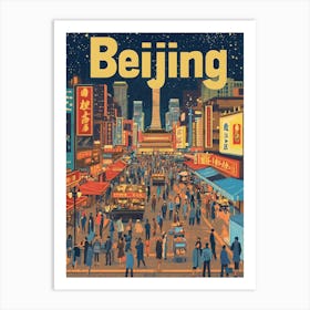 Aihrgdesign A 1970s Inspired Travel Poster For Beijing 3 Art Print