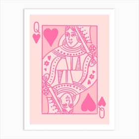 Queen Of Hearts | Pinks Art Print