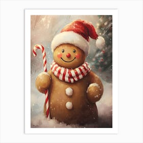 Christmas Snowman 1 Art Print