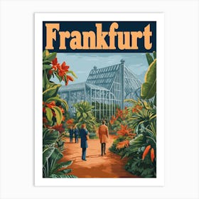 Aihrgdesign A Retro Travel Poster For Frankfurt Art Print