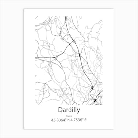 Dardilly,France Minimalist Map Art Print