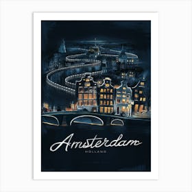 Amsterdam At Night Art Print