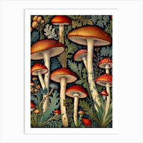 William Morris Mushrooms In A Garden 1 Art Print