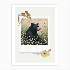 Scrapbook Black Bear Fairycore Painting 3 Art Print