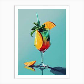 Cocktail Spirited Synthesis: Mid-Century Mixology Art Print