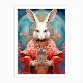 Rabbit In A Robe Art Print