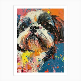 Shih Tzu Acrylic Painting 9 Art Print