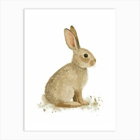 Tans Rabbit Nursery Illustration 4 Art Print
