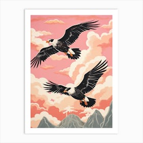Vintage Japanese Inspired Bird Print Crested Caracara 3 Art Print