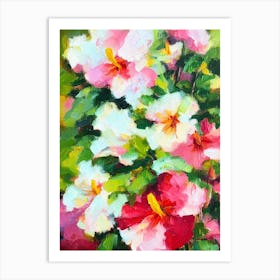 Hibiscus Impressionist Painting Plant Art Print