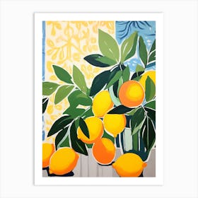 Matisse Inspired Lemons Abstract Painting Poster 1 Art Print