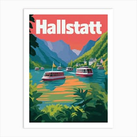 Aihrgdesign A 1970s Inspired Travel Poster For Hallstatt Art Print