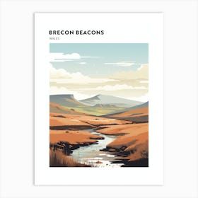 Brecon Beacons National Park Wales 4 Hiking Trail Landscape Poster Art Print