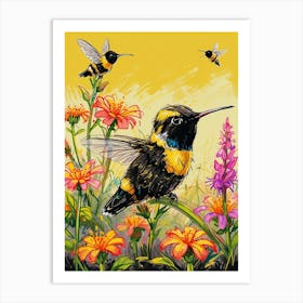 Hummingbirds Canvas Print Art Print