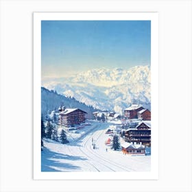 Garmisch Partenkirchen, Germany Vintage Skiing Poster Art Print