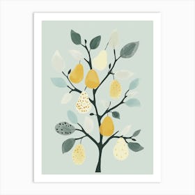 Pear Tree Flat Illustration 1 Art Print