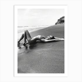 Woman On Beach Art Print