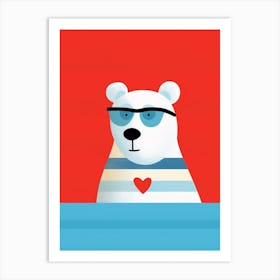 Little Polar Bear 2 Wearing Sunglasses Art Print