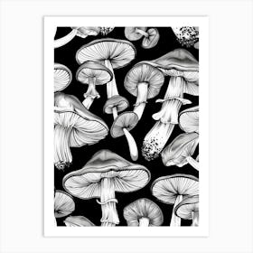 Seamless Pattern Of Mushrooms 1 Art Print