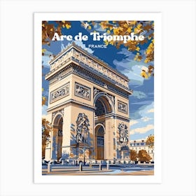 Arc De Triomphe France Monument Digital Travel Art Art Print