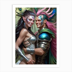 Warrior Couple, fun moments Art Print