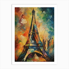 Eiffel Tower Paris Pablo Picasso Style 1 Art Print