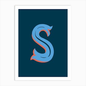 Letter S Typographic Art Print