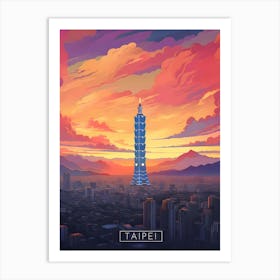 Taipei Retro Travel Art Print