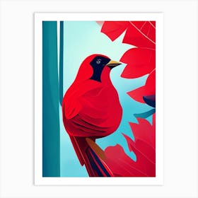 Northern Cardinal Pop Matisse Bird Art Print