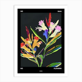 No Rain No Flowers Poster Celosia 4 Art Print