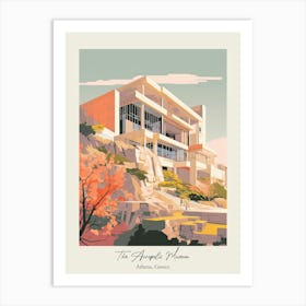 The Acropolis Museum   Athens, Greece   Cute Botanical Illustration Travel 1 Poster Art Print