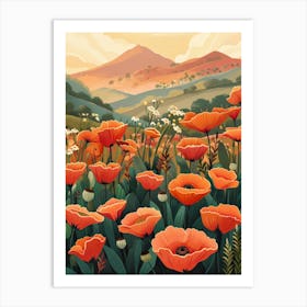 Poppies In The Field 16 Art Print