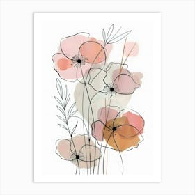 Minimalist Flower Line Art 5 Art Print