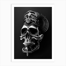 Skull With Geometric 5 Designs Stream Punk Art Print