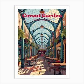 Covent Garden London England West End Digital Travel Illustration Art Print