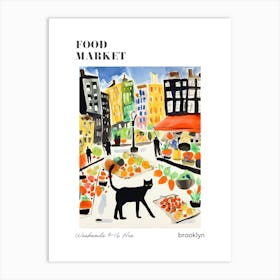 The Food Market In Brooklyn 1 Illustration Poster Art Print