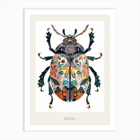 Colourful Insect Illustration Beetle 2 Poster Art Print