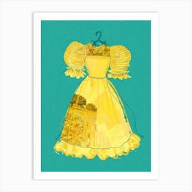 Vintage Yellow Dress Art Print