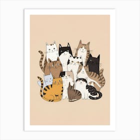 Group Of Cats Art Print