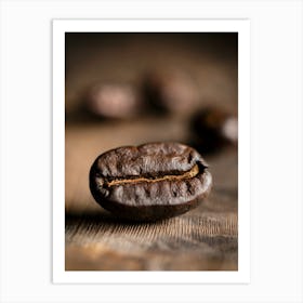 A Photo Of A Macro Shot Of A Single Coffee Bean Art Print