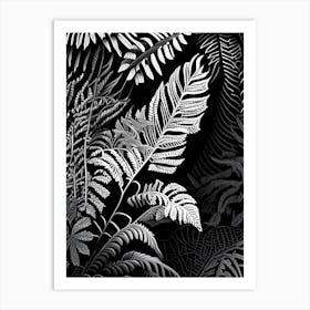 Japanese Climbing Fern Linocut Art Print